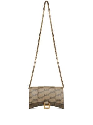 Balenciaga Hourglass BB-monogram wallet with chain