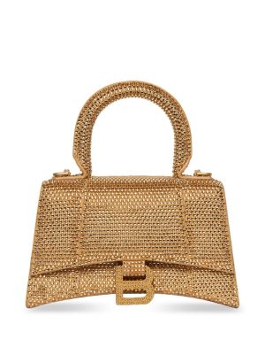 Balenciaga S Hourglass crystal-embellished suede crossbody bag