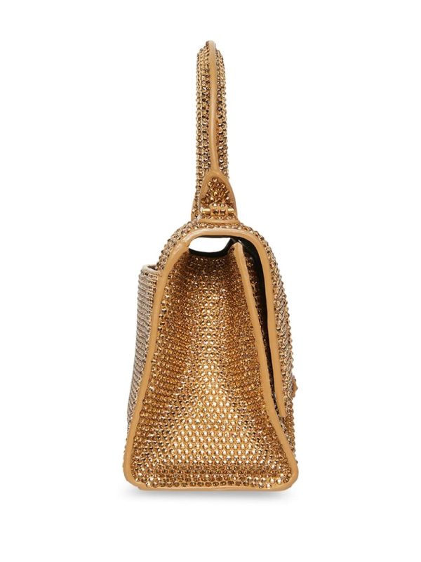 Balenciaga S Hourglass crystal-embellished suede crossbody bag - Image 3