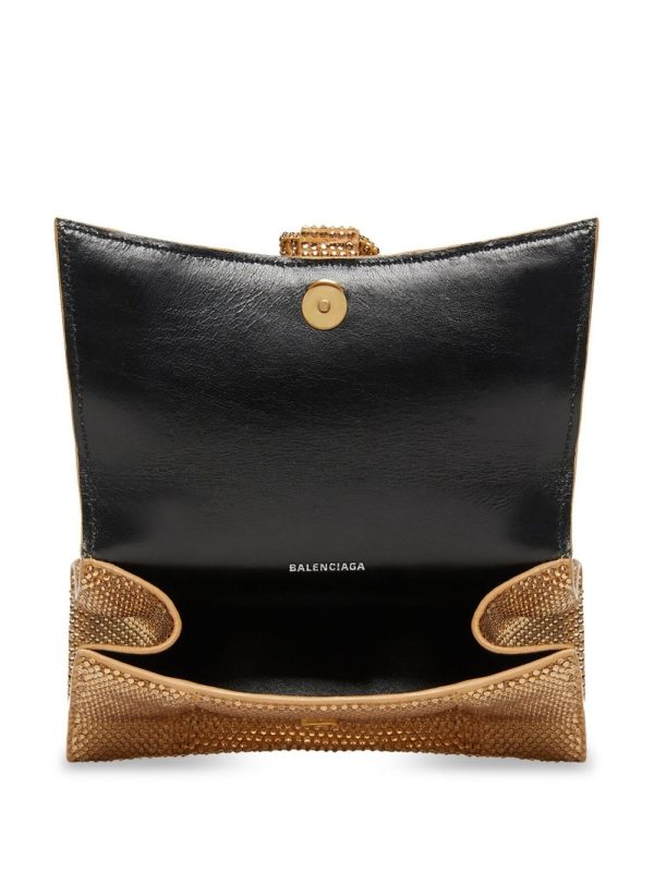 Balenciaga S Hourglass crystal-embellished suede crossbody bag - Image 4