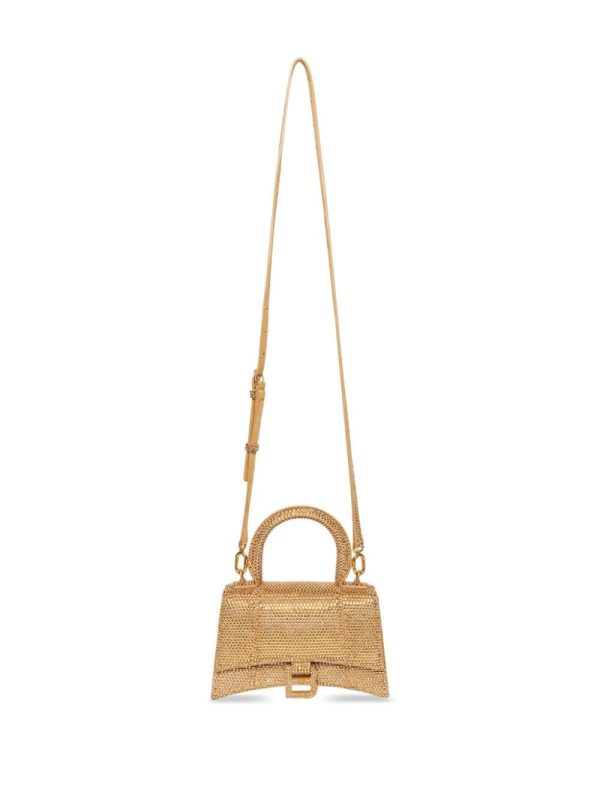 Balenciaga S Hourglass crystal-embellished suede crossbody bag - Image 5
