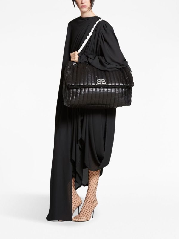 Balenciaga large Monaco chain-strap quilted shoulder bag - Image 2
