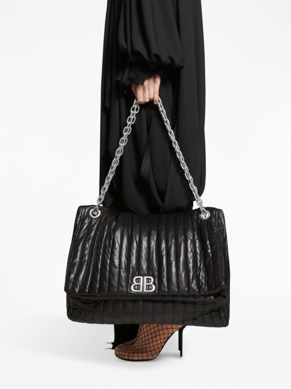 Balenciaga large Monaco chain-strap quilted shoulder bag - Image 3