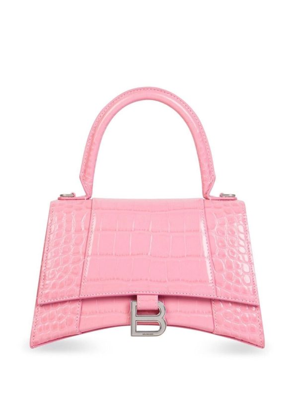 Balenciaga Hourglass crocodile-embossed small handbag