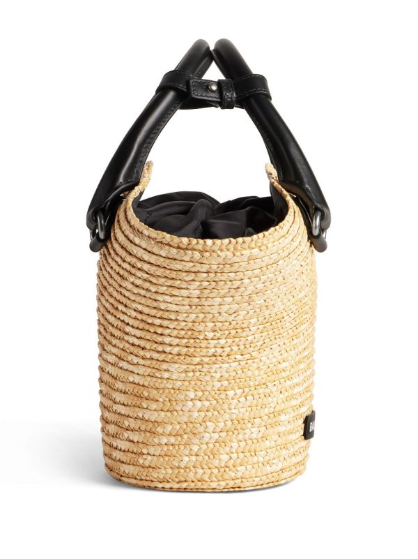 Balenciaga mini braided-raffia tote bag - Image 4
