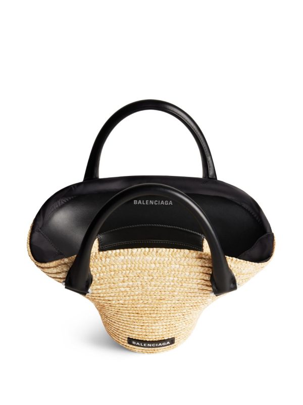 Balenciaga mini braided-raffia tote bag - Image 5