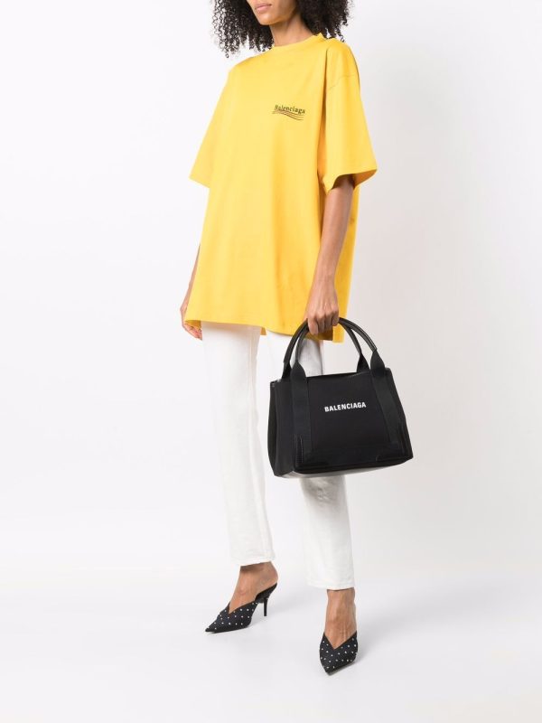 Balenciaga Navy Cabas logo tote bag - Image 2