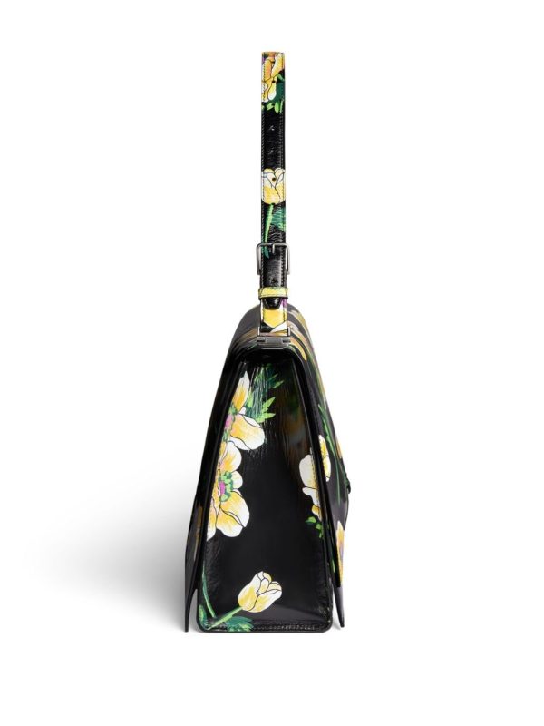 Balenciaga large Crush Sling floral-print shoulder bag - Image 5