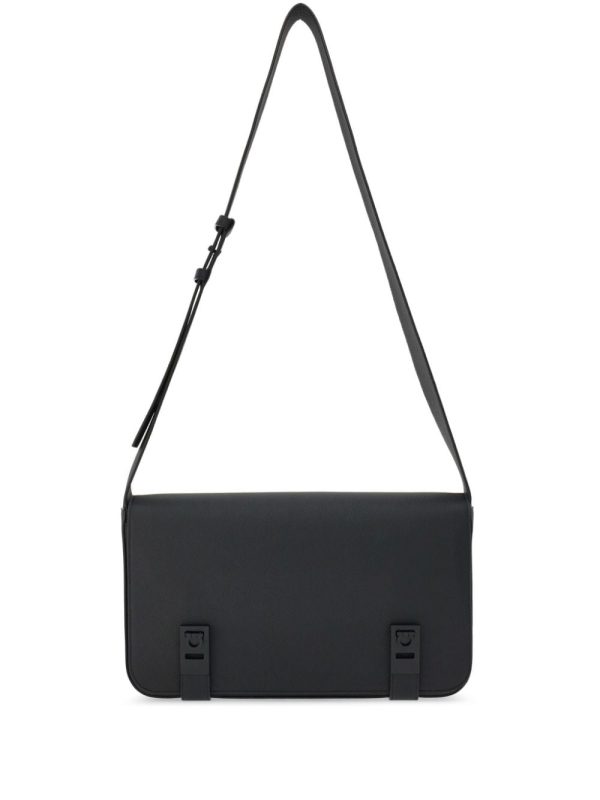 Ferragamo Gancini-plaque leather messenger bag