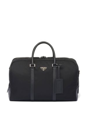 Prada triangle logo-patch duffel bag