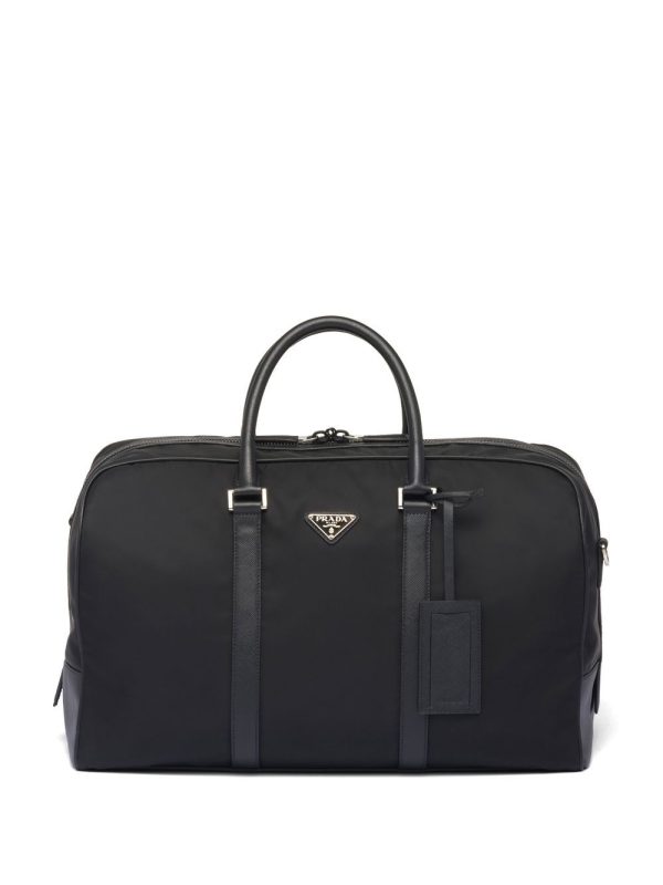 Prada triangle logo-patch duffel bag