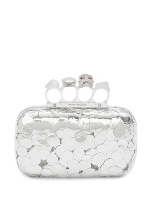 Alexander McQueen skull four-ring clutch bag