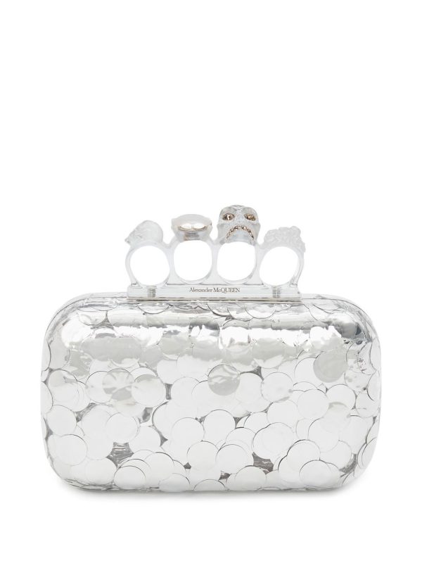 Alexander McQueen skull four-ring clutch bag