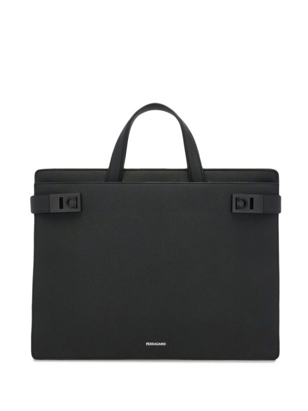 Ferragamo Gancini-buckle leather briefcase