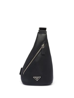 Prada logo-plaque one-shoulder backpack