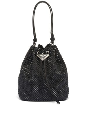 Prada crystal-embellished drawstring mini bag