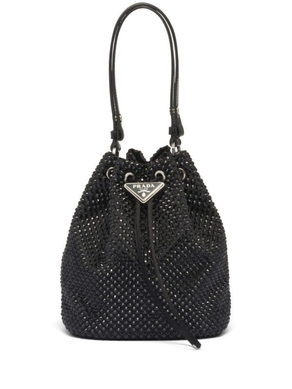 Prada crystal-embellished drawstring mini bag