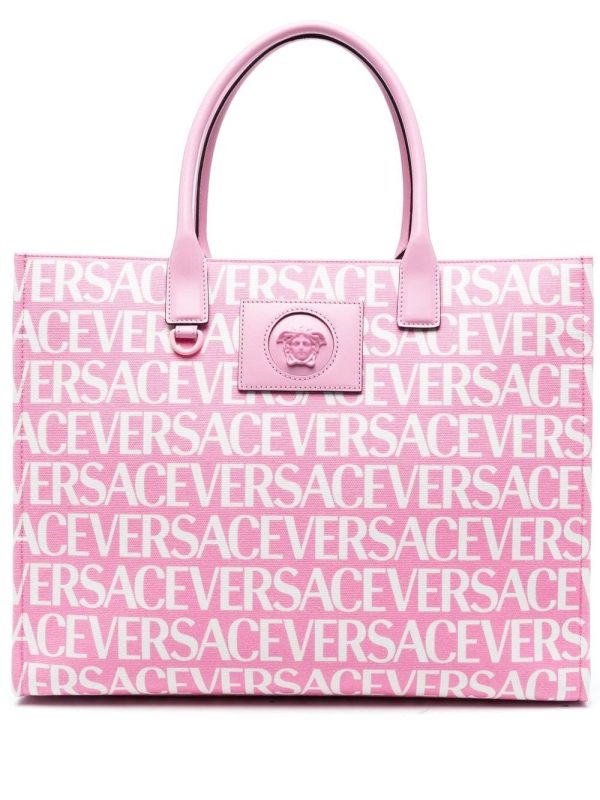 Versace all-over logo-print tote bag
