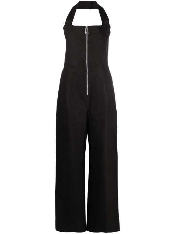 Bottega Veneta   halterneck linen jumpsuit