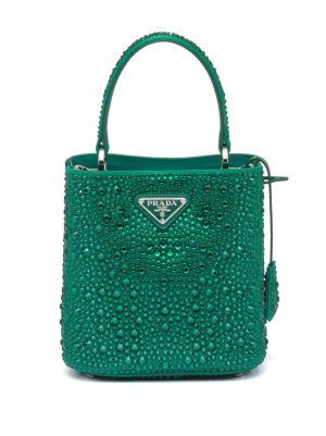 Prada small Panier crystal-embellished tote bag