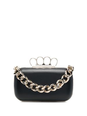 Alexander McQueen leather chain-link clutch-bag