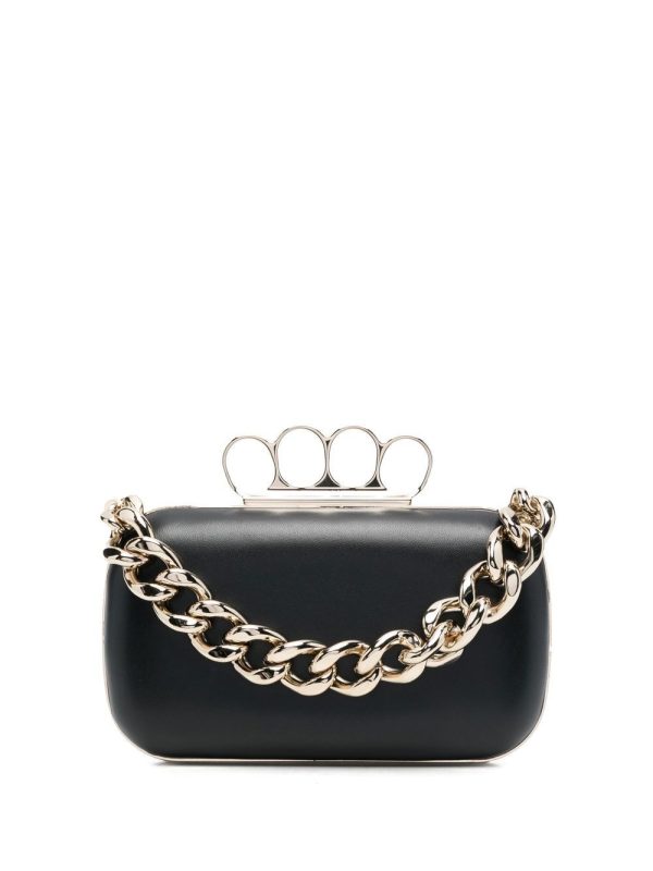 Alexander McQueen leather chain-link clutch-bag