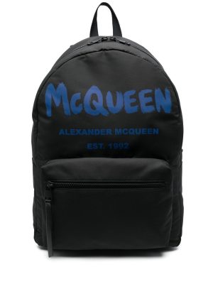 Alexander McQueen logo-print two-tone backpack