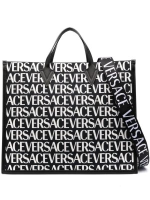Versace logo-print tote bag