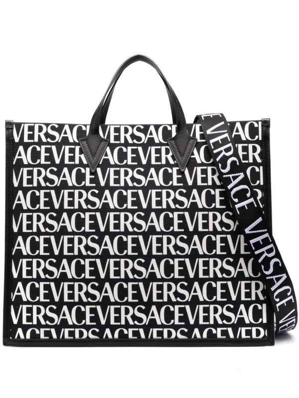 Versace logo-print tote bag