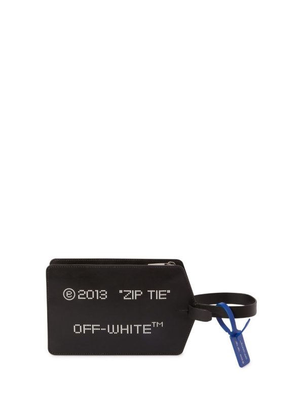 Off-White medium Zip Tie clutch bag