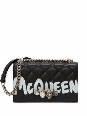 Alexander McQueen logo-print quilted crossbody bag