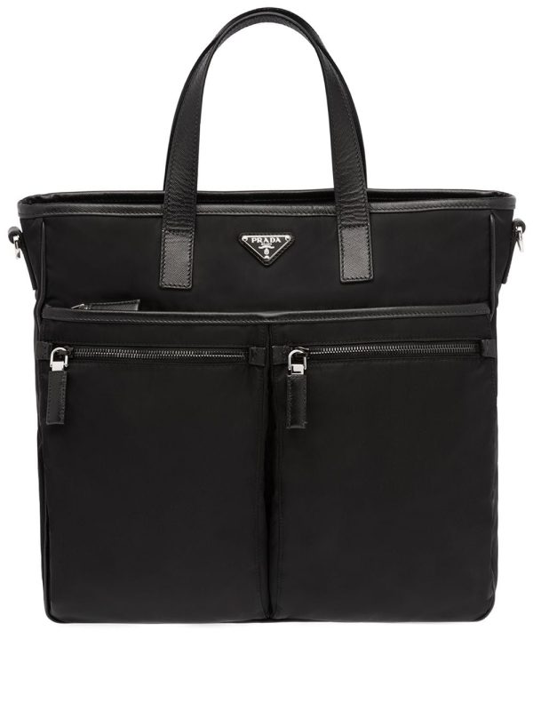 Prada multi-pocket logo tote bag
