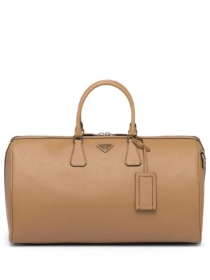 Prada triangle-logo leather bag