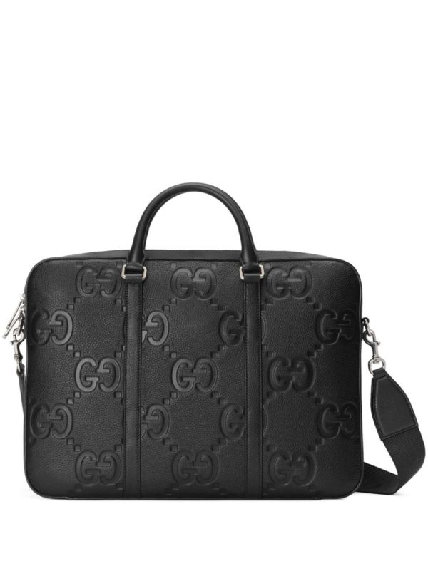 Gucci debossed-logo laptop bag