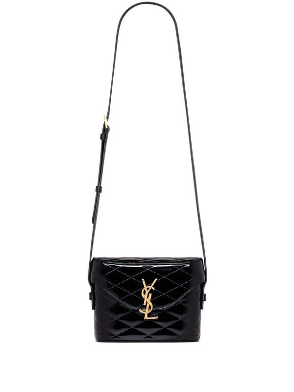 Saint Laurent quilted patent-leather bucket bag