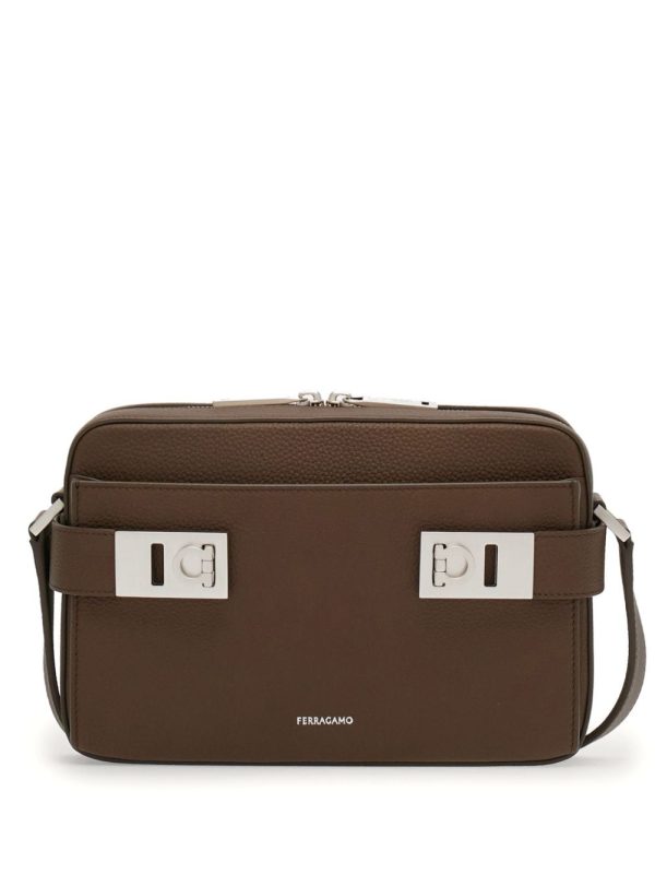Ferragamo Gancini-buckle leather shoulder bag