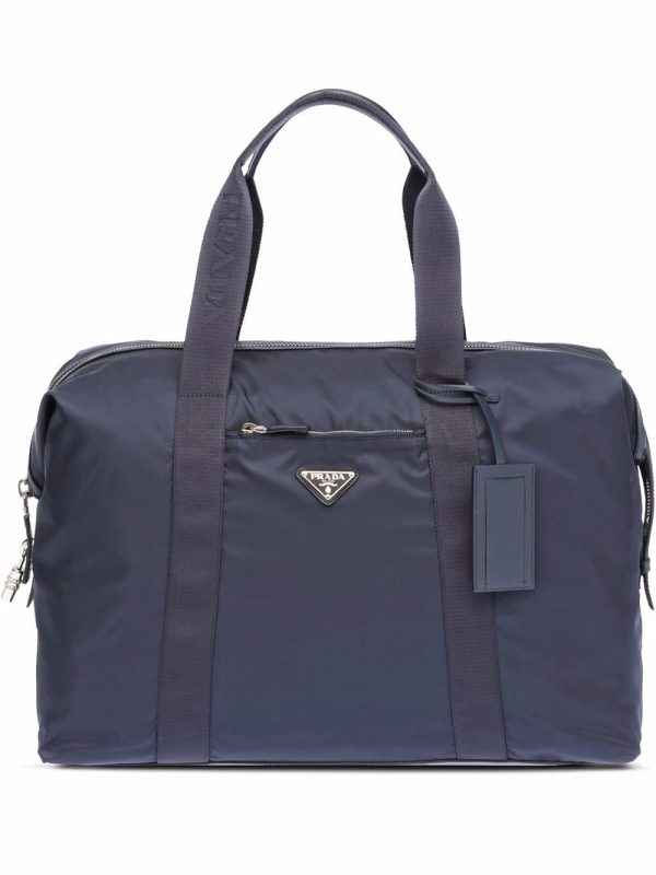 Prada Re-Nylon triangle logo holdall bag