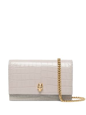 Alexander McQueen crocodile-effect leather mini bag