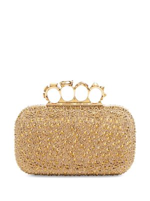 Alexander McQueen Knuckle crystal-embellished clutch bag