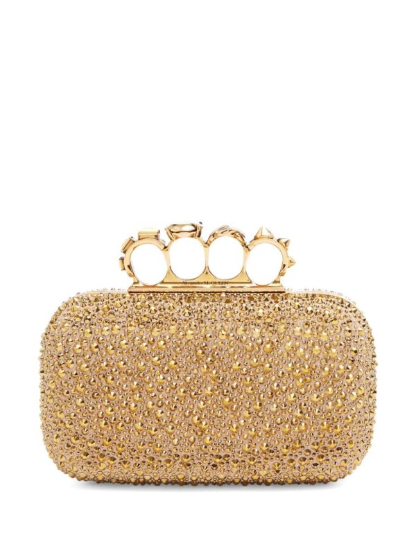 Alexander McQueen Knuckle crystal-embellished clutch bag
