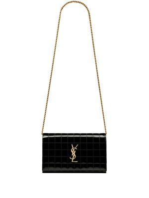 Saint Laurent Cassandre matelassé leather chain wallet
