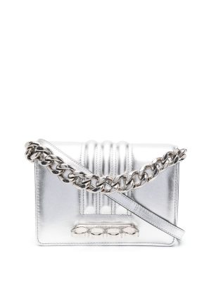 Alexander McQueen metallic-effect leather tote
