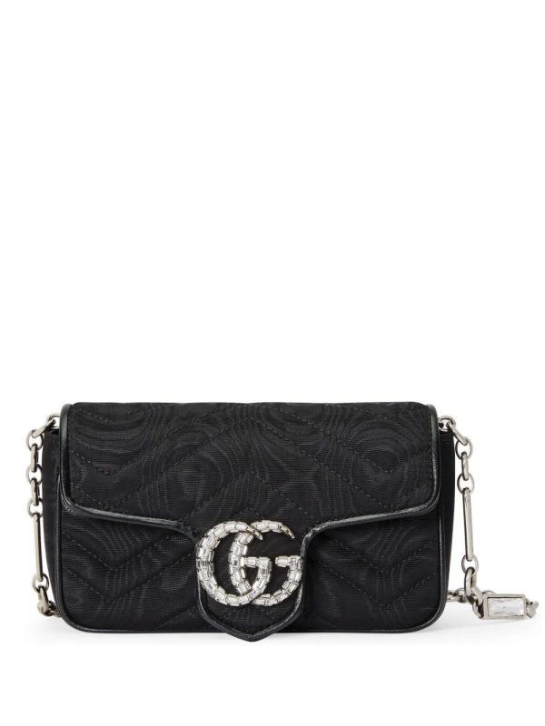 Gucci GG Marmont crystal-embellished belt bag