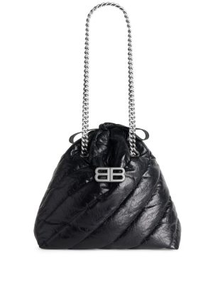 Balenciaga Crush logo-plaque quilted leather tote bag