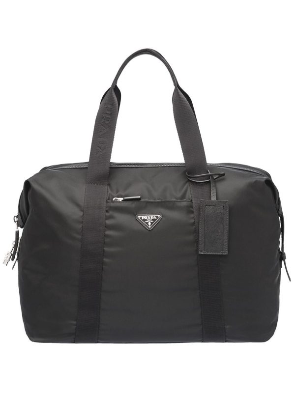 Prada Re-Nylon triangle logo holdall bag
