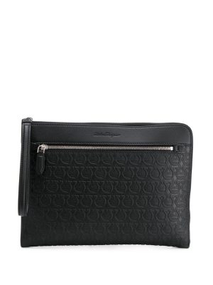 Ferragamo monogram-pattern clutch bag