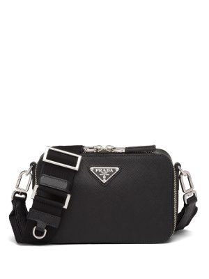 Prada logo plaque messenger bag