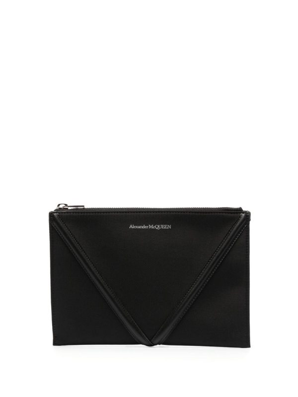 Alexander McQueen logo-print envelope clutch