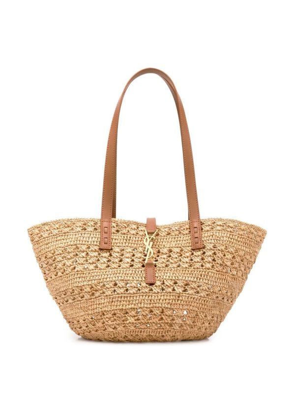 Saint Laurent Pannier straw tote bag