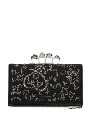 Alexander McQueen small Skull Four-Ring pouch